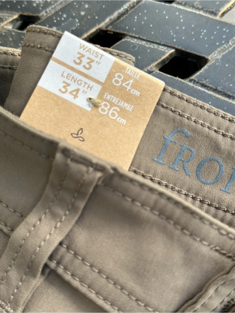 Prana Brion Pants Men’s 33x34 Slim Fit Stretch Zion Mud NWT